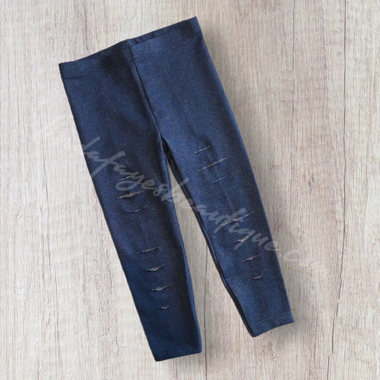 Linda Faye's Beautique 18m RTS Girls Dark Washed Jeggings, Ripped