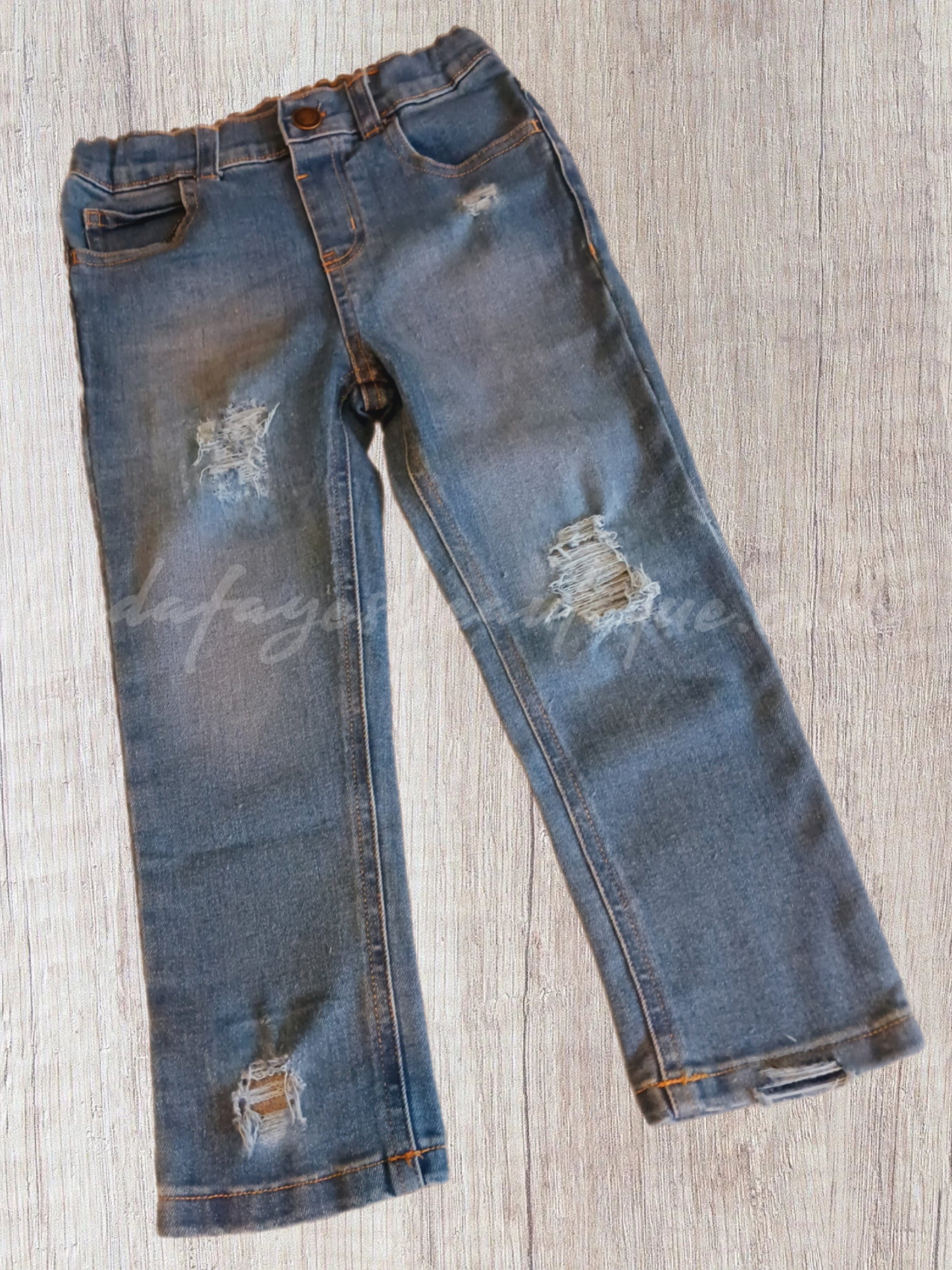 Linda Faye's Beautique 4 t RTS Boys Med Wash Jeans, Lightly Distressed