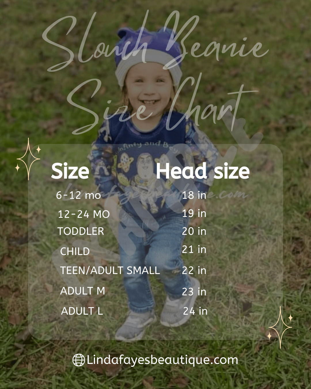 Linda Faye's Beautique Size Charts