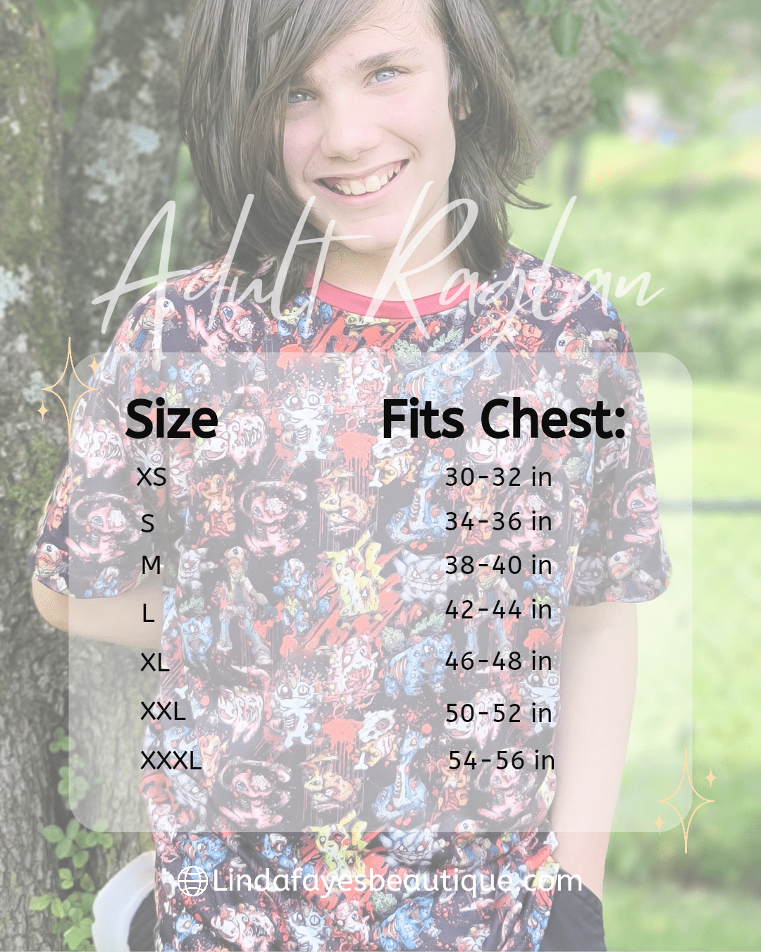 Linda Faye's Beautique Size Charts