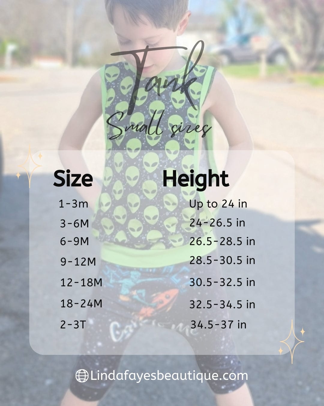 Linda Faye's Beautique Size Charts