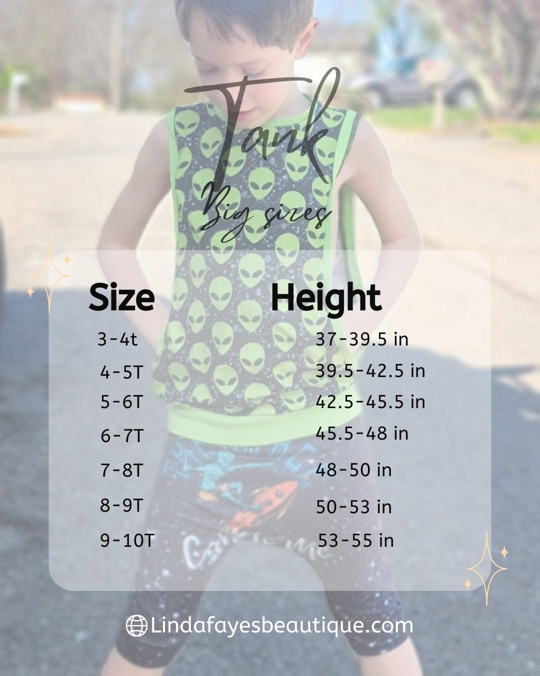 Linda Faye's Beautique Size Charts