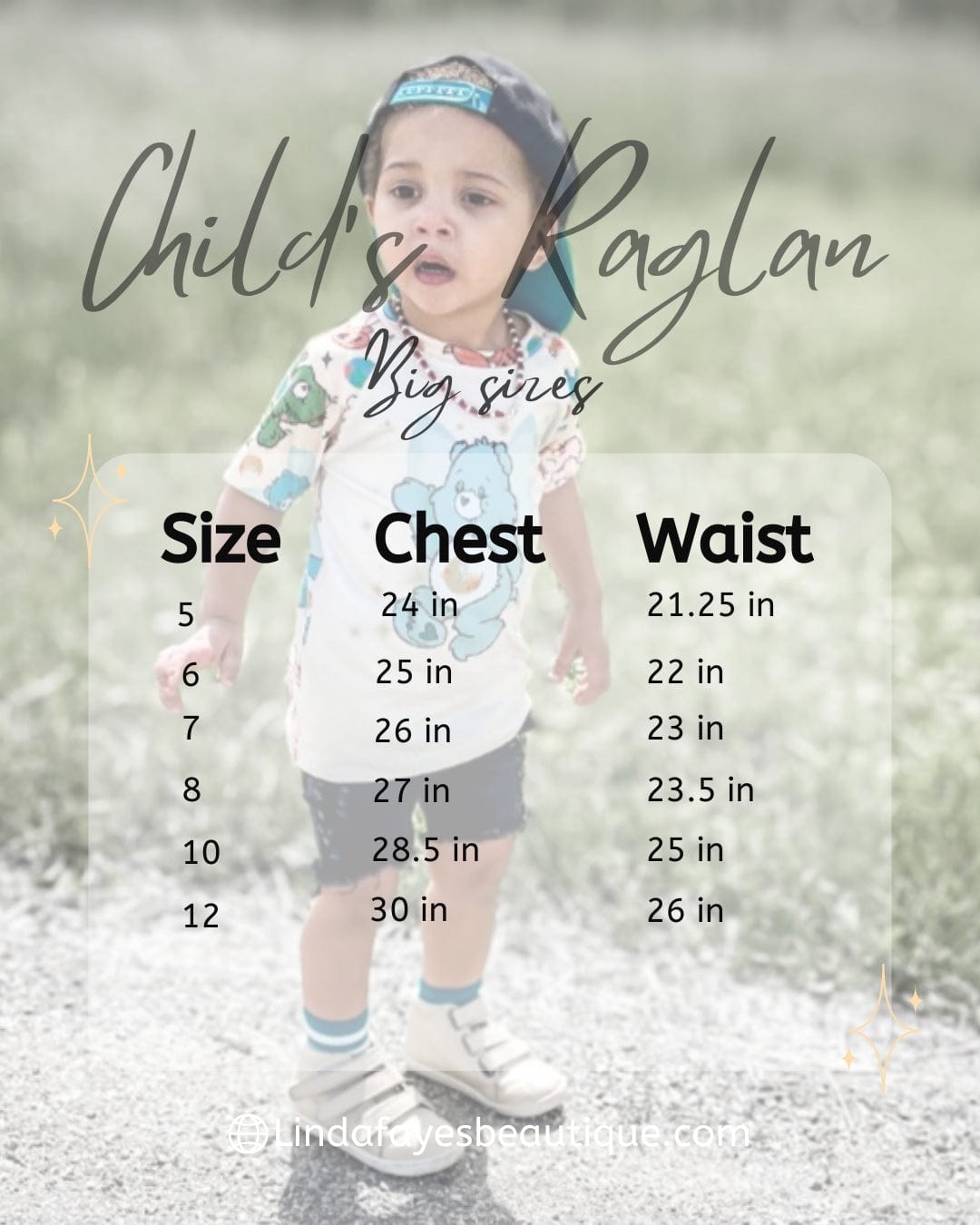 Linda Faye's Beautique Size Charts