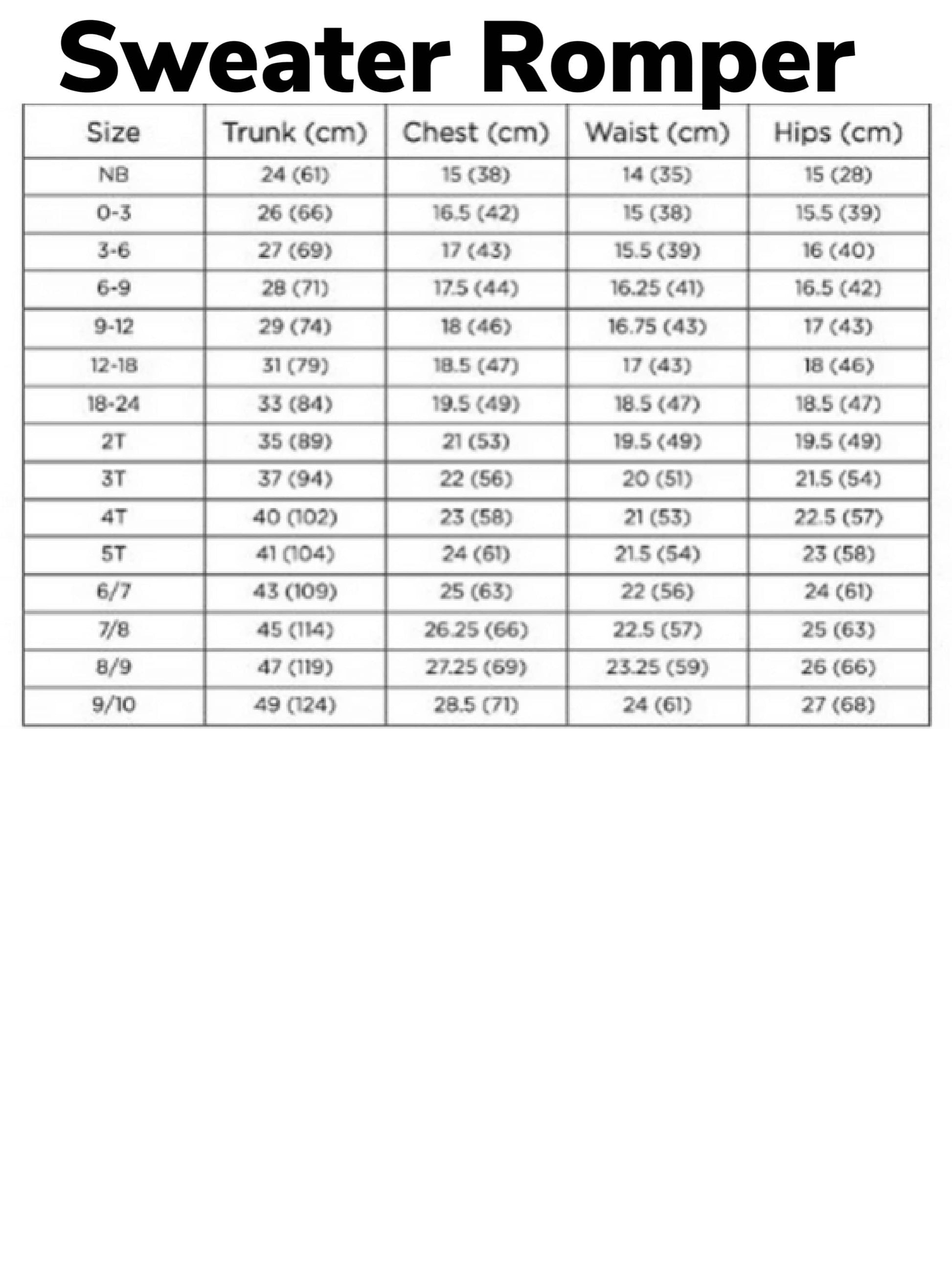 Linda Faye's Beautique Size Charts