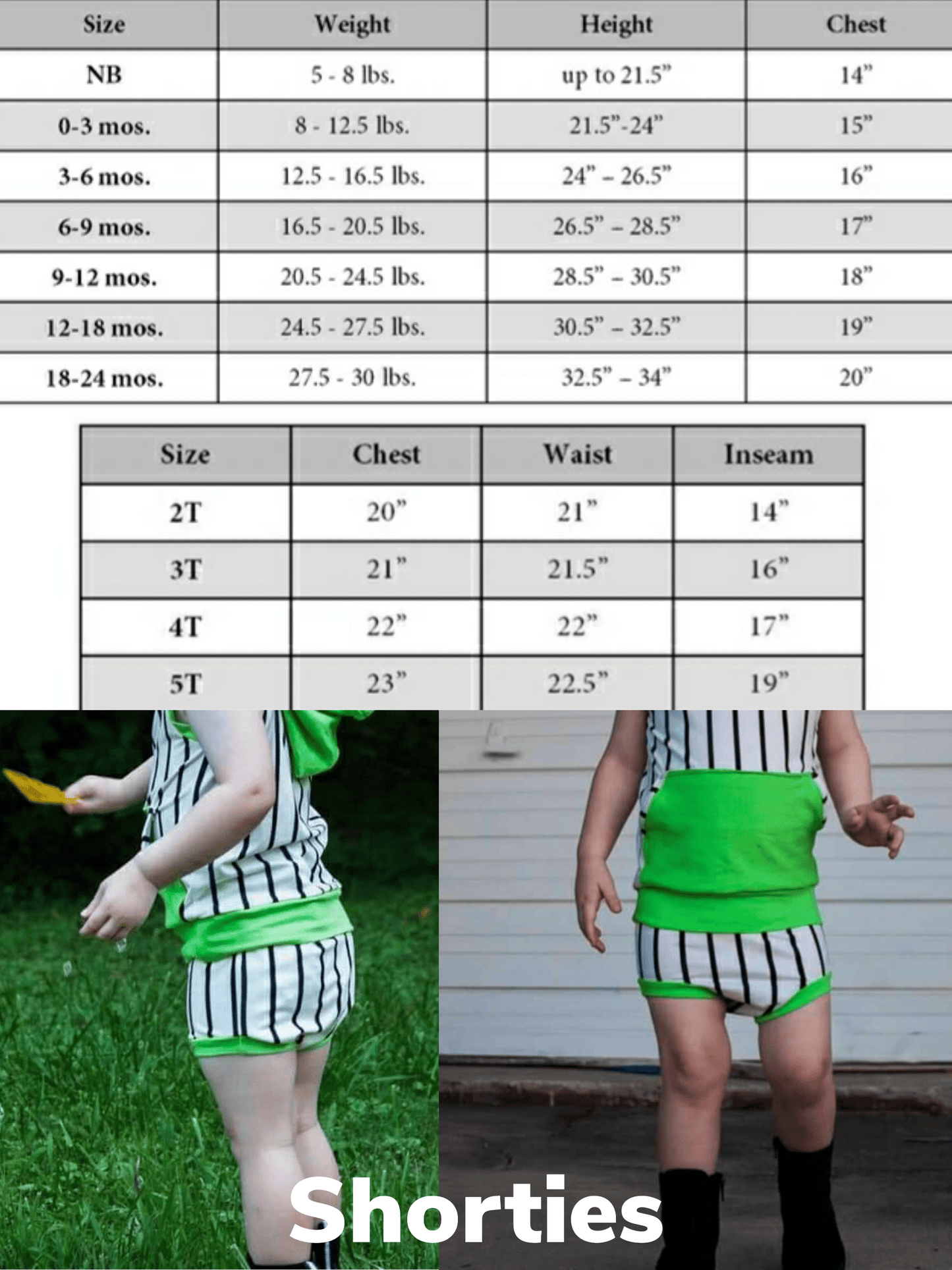 Linda Faye's Beautique Size Charts